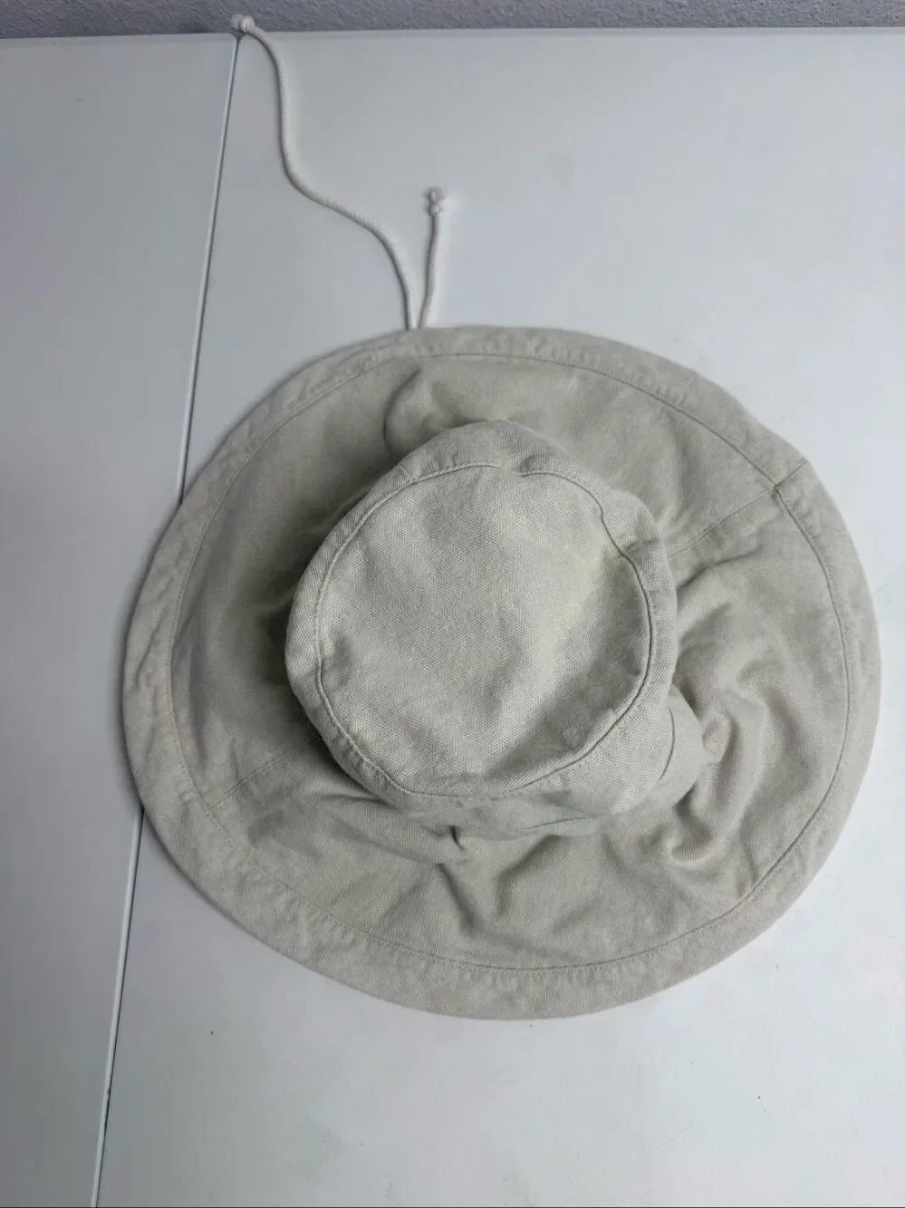 Vintage Bucket Hat One Size / M Adult Cotton Linen Blend Neutral Sun Hat